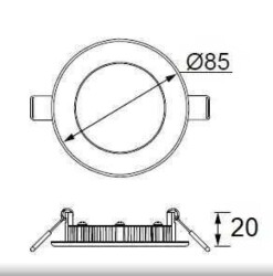 Jupiter LD470S 3W Yuvarlak Panel Led 3000K Günışığı - 4