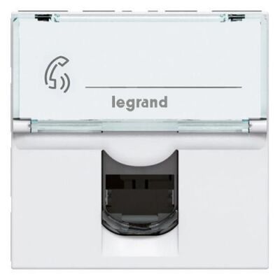 Legrand Telefon Prizi - RJ11 - 4 Kontak - 2 Modül - Beyaz - 1