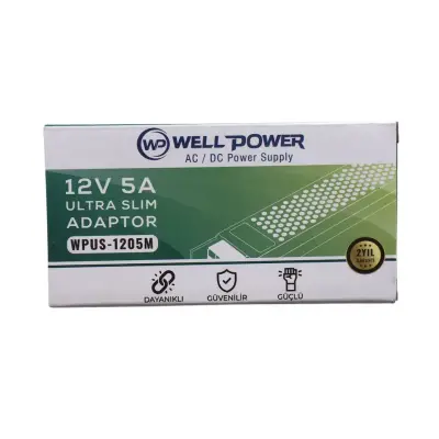 Wellbox 12V 5 Amper Metal Adaptör 60W - 2