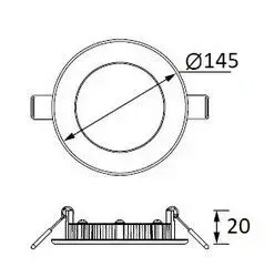 Jupiter LD469 B Yuvarlak Panel LED 9W 6500 K Siyah Kasa - 2