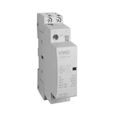 Viko - VTCR-25/11 Modüler 25A 1NO1NC 230V AC Kontaktör(Ray Tipi) - 1