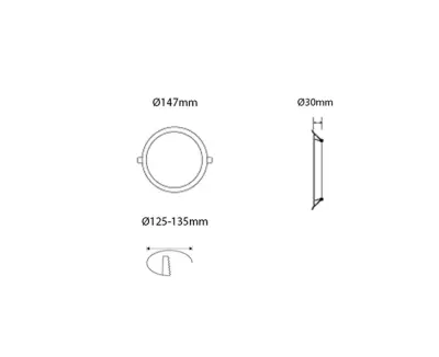 Jupiter LD512S Yuvarlak Downlight Led 9W 3000K - 2