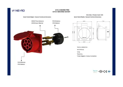 Nead 5X16 A Kapaklı Makina Prizi - 3