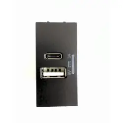 Thea Panasonic Modüler Siyah Usb Type A+C 5V 3A Mekanizma+Kapak - 1