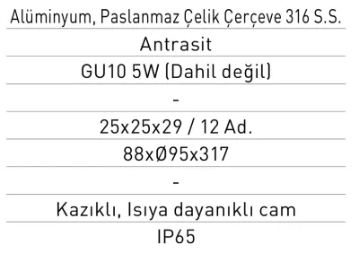 Jupiter JG655 Bahçe Spot Gu-10 Duylu - 3