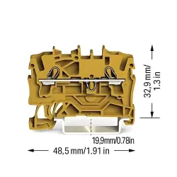 Wago 2 iletken 4 (2,5) mm2 Ray Klemens Sarı - 2