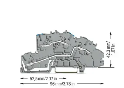 Wago 3-katlı 4 (2,5) mm² N/L Gri - 2