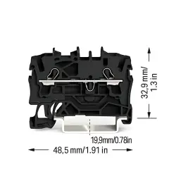 Wago 2 İletkenli Geçiş Klemensi Siyah - 2