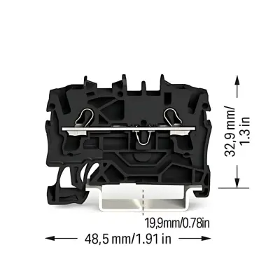 Wago 2 İletkenli Geçiş Klemensi Siyah - 2