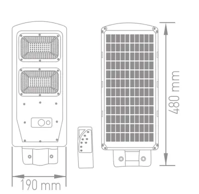 ACK AT42-06031 60W Solar Sokak Armatürü 900 Lümen 6500K Beyaz Işık IP65 - 2